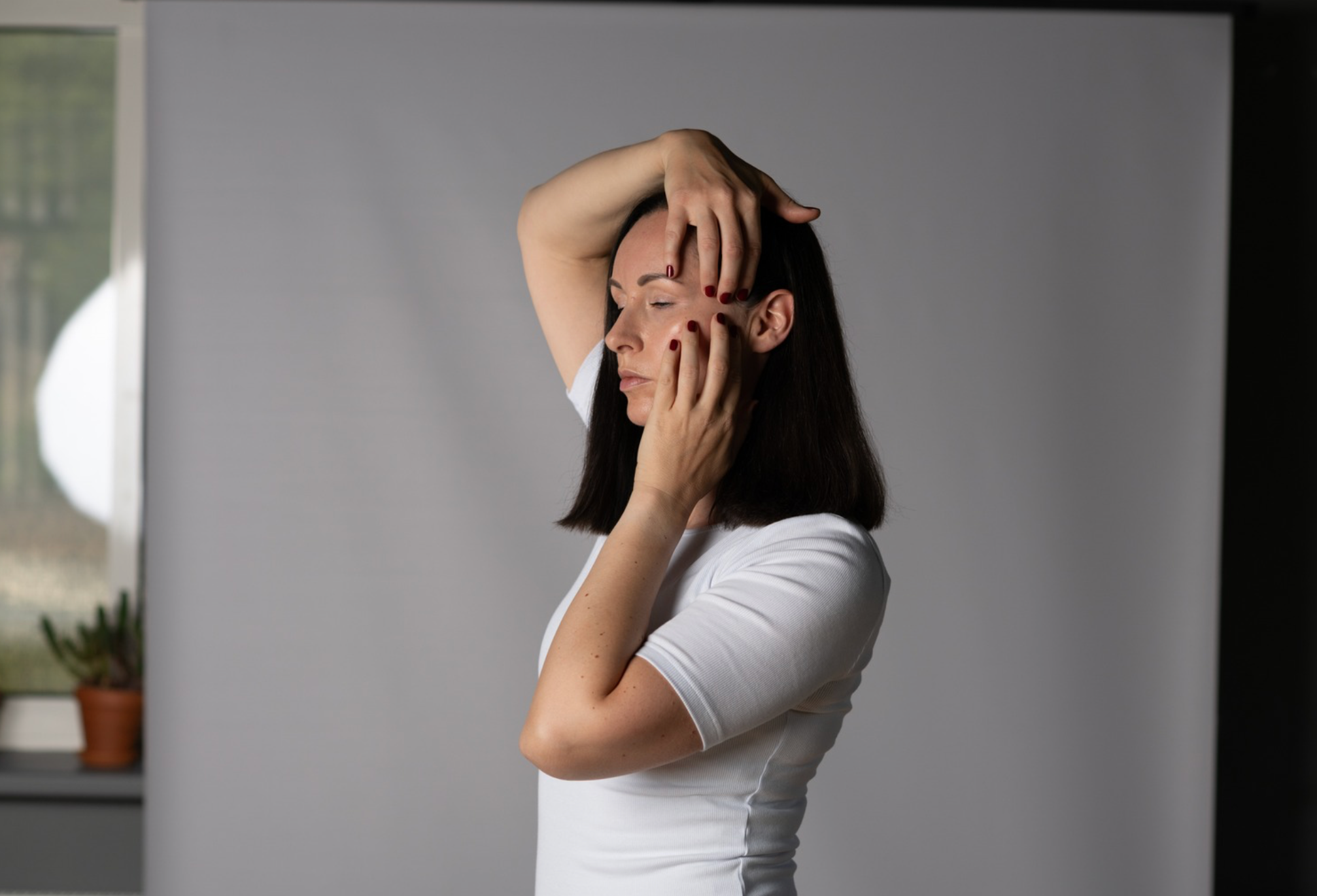 Claudia Granig beim Face Yoga