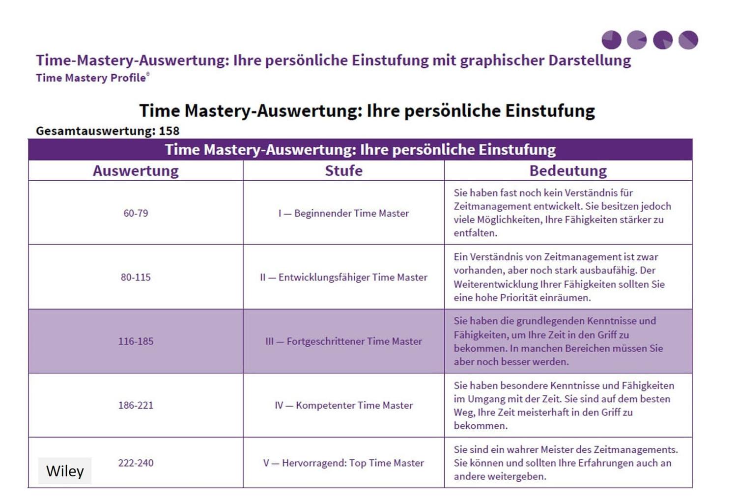 Time Mastery Auswertung