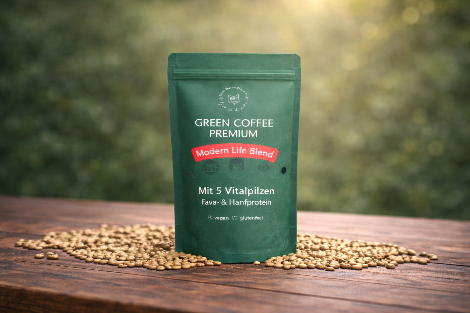 Green Coffee Premium Modern Life Blend – 5 Vitalpilze Adaptogen Kaffee vegan
