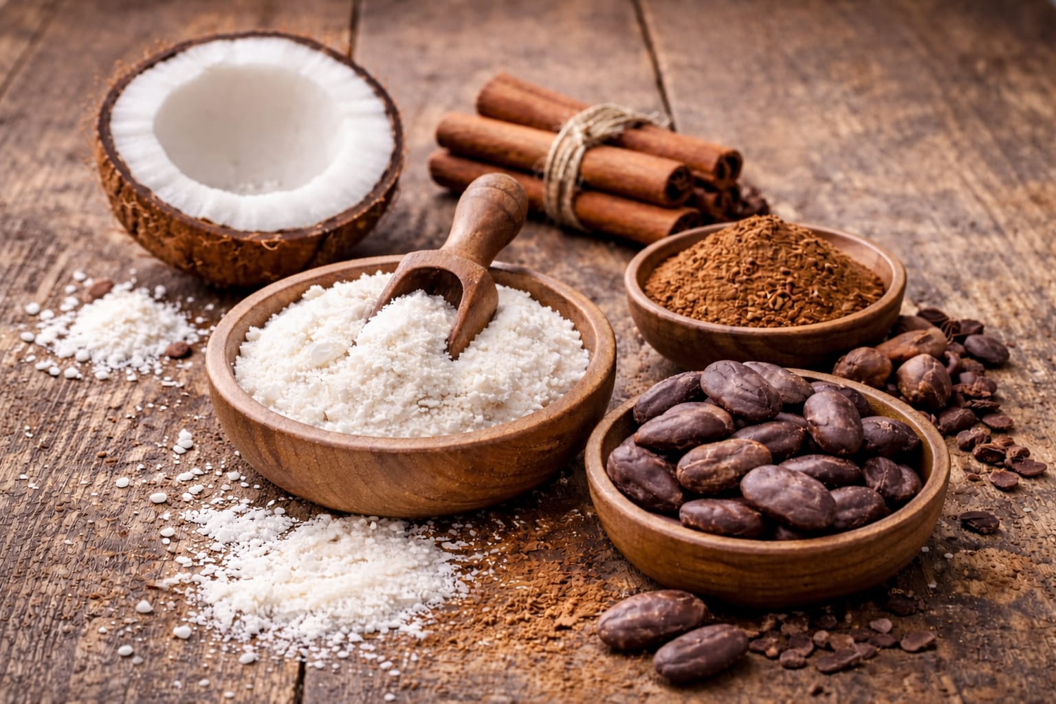 Kokosmilchpulver Zimt Kakao