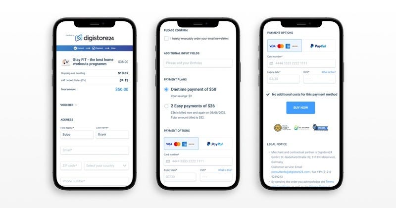 Digistore24 Cart-Builder-Bestellformular