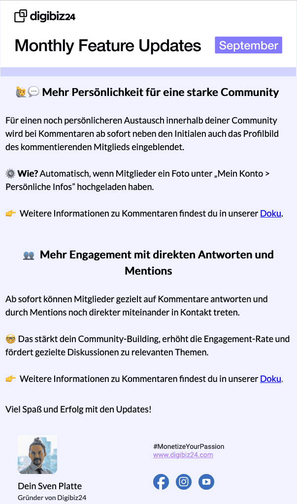 Digibiz24 Newsletter (Feature-Kommunikation)
