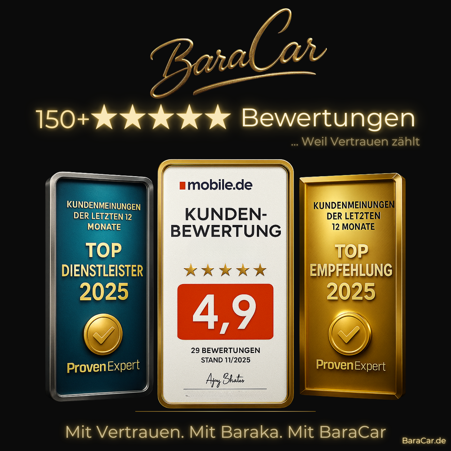 150+ echte Kundenbewertungen – BaraCar