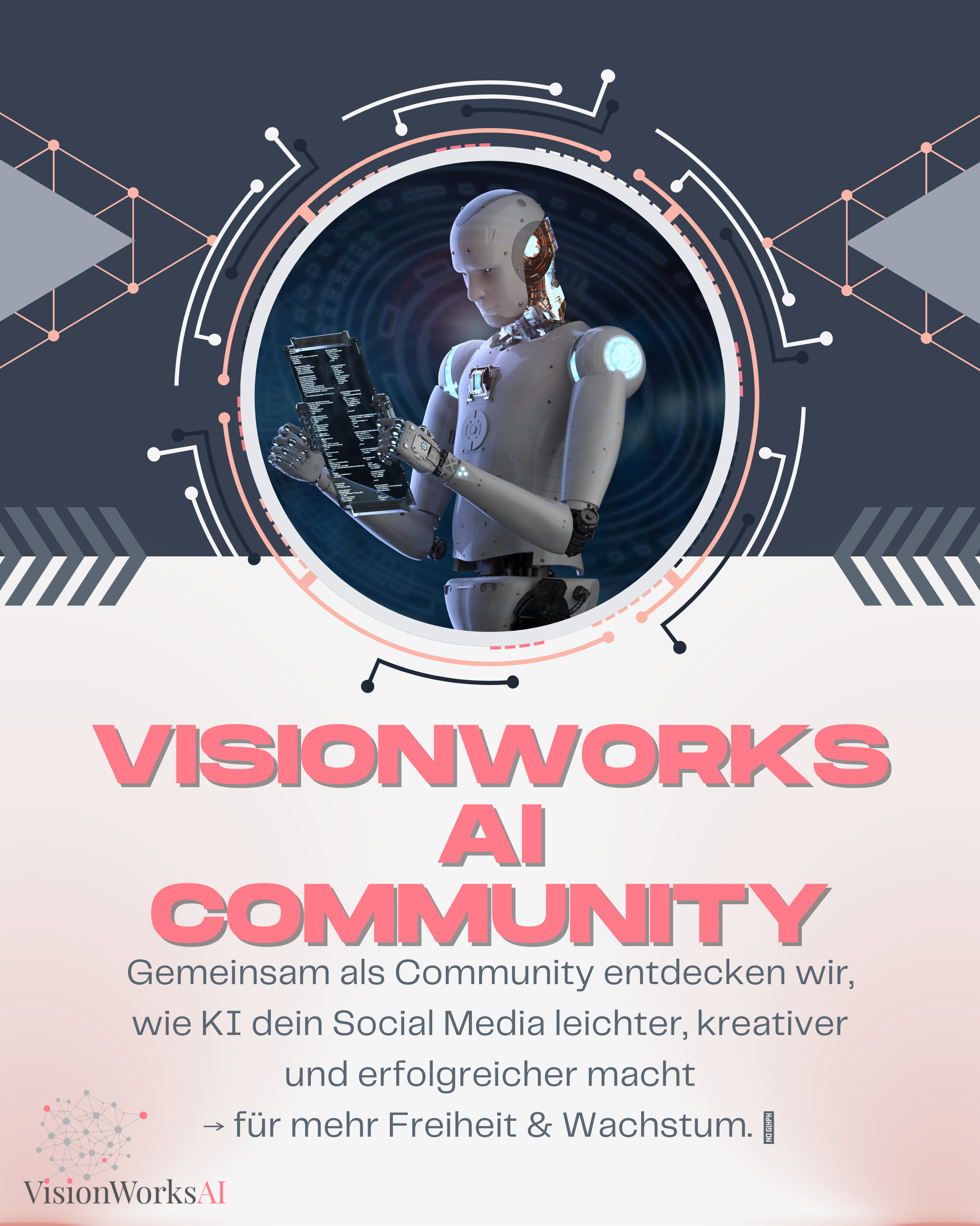 VisionWorksAI Homepage – KI Lösungen für Social Media & Online Business