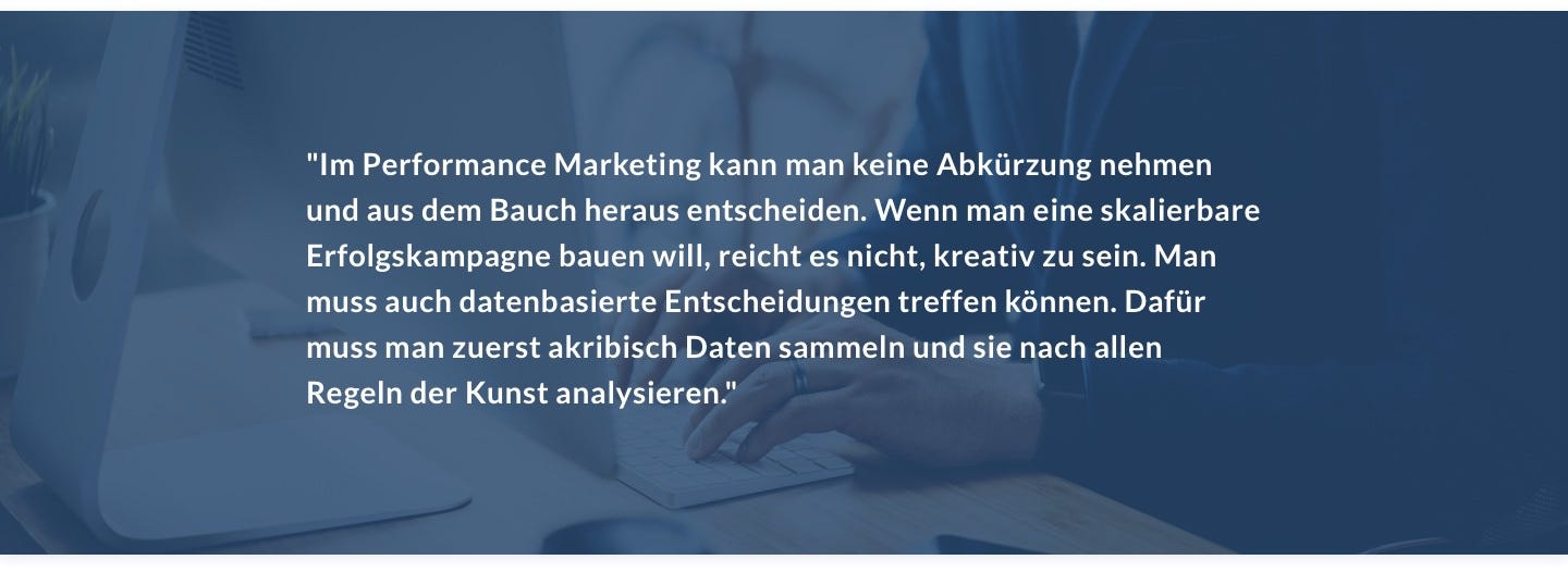 Zitat von Marcel Knopf über Performance Marketing