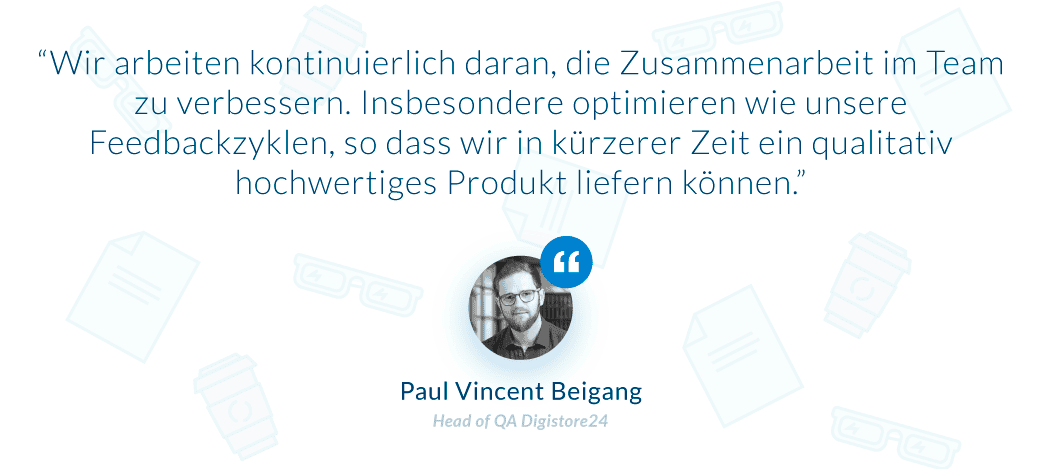 Zitat von Paul Vincent Beigang über Zusammenarbeit und Effizienz im Team