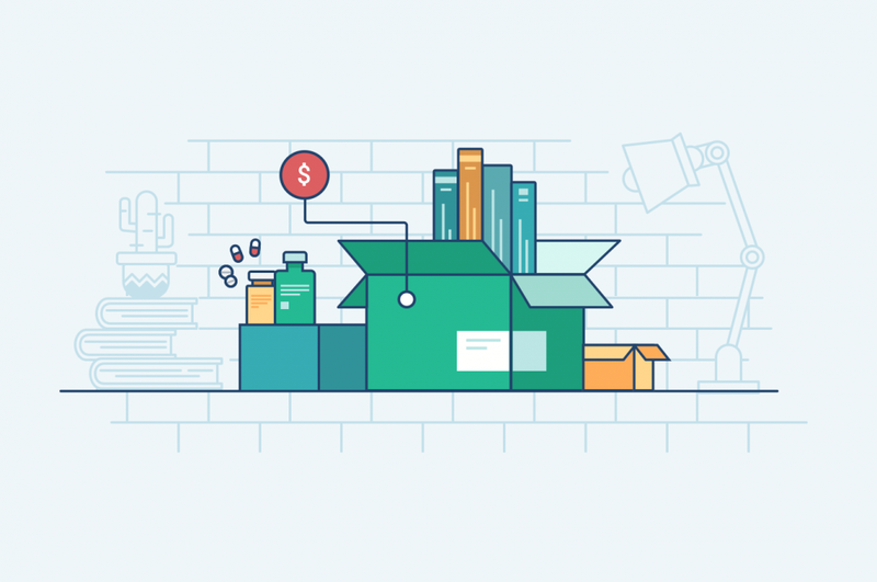 Versandpaket für Versandprodukte wie Bücher und Nahrungsergänzungsmittel