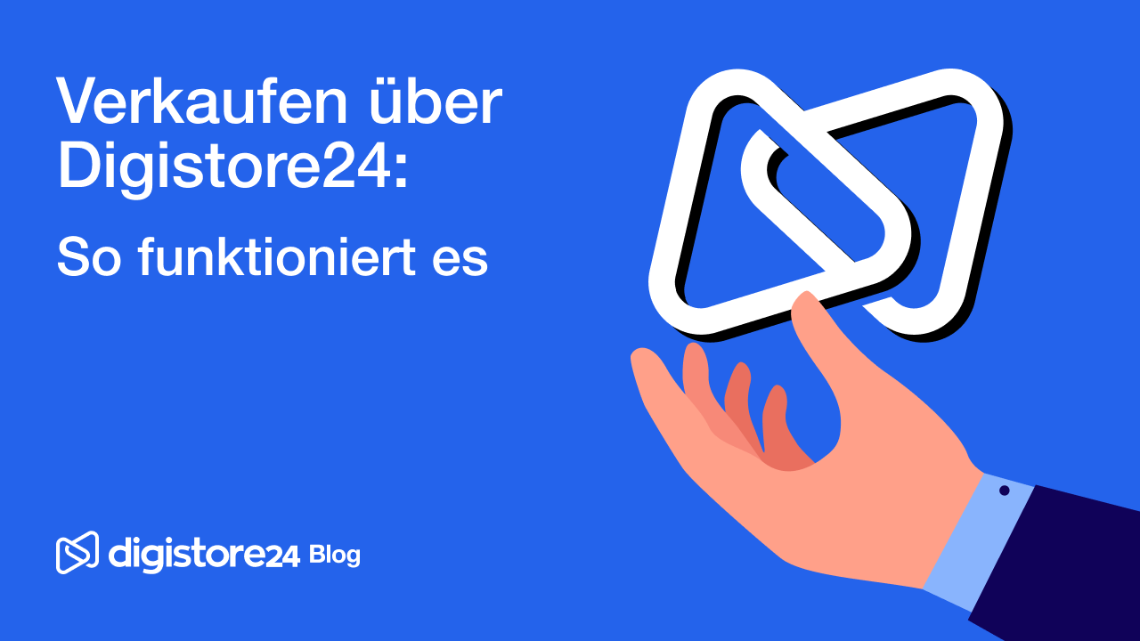 Hand hält Digistore24 Logo