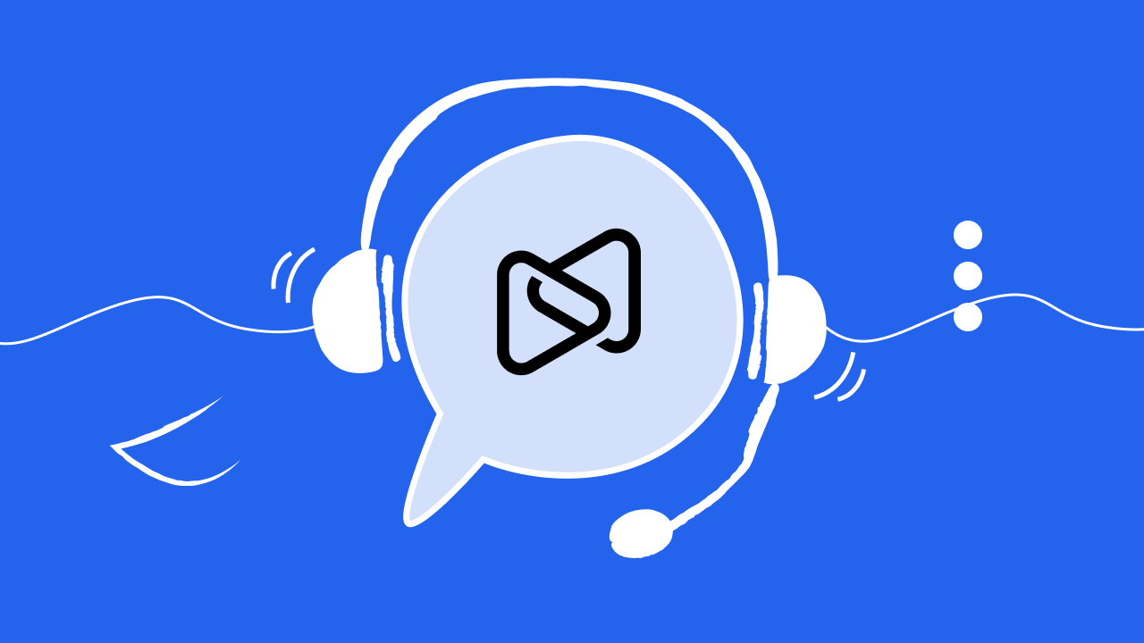 Eine Sprechblase mit Digistore24-Logo trägt ein Headset