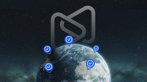 Weltkugel mit Häkchen-Symbolen und dem Digistore24-Logo