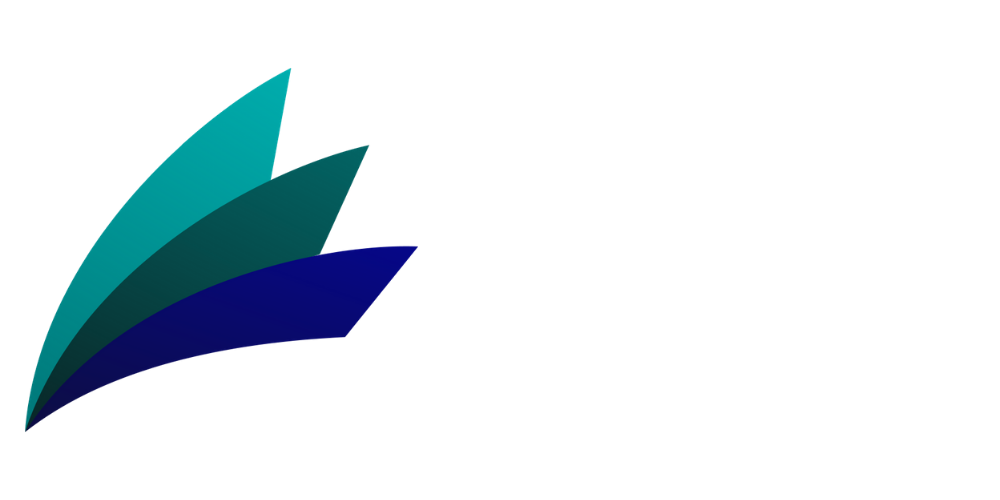 Logo Segel in 3 Blautönen - Arabisch mit Mohammed und Claudia 