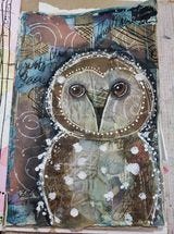 Eule - mixed media art tutorial