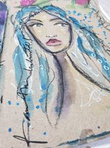 Frau 2 - mixed media art tutorial