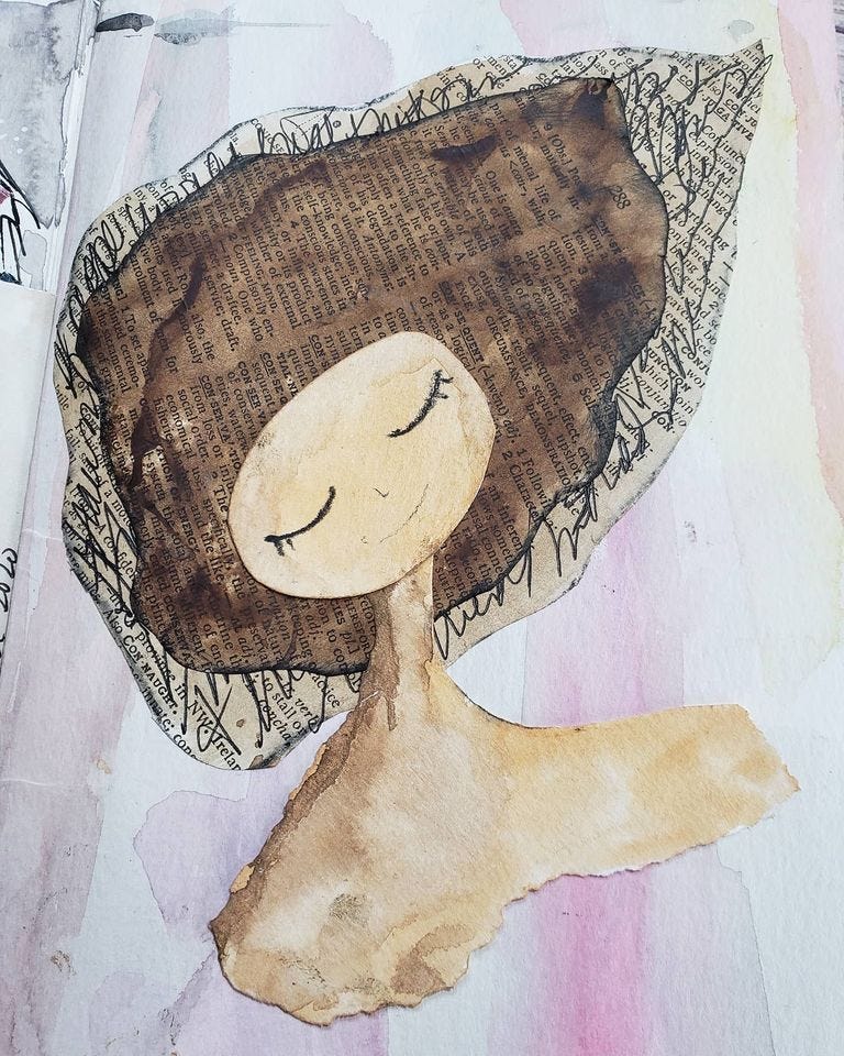 Frau - mixed media art tutorial