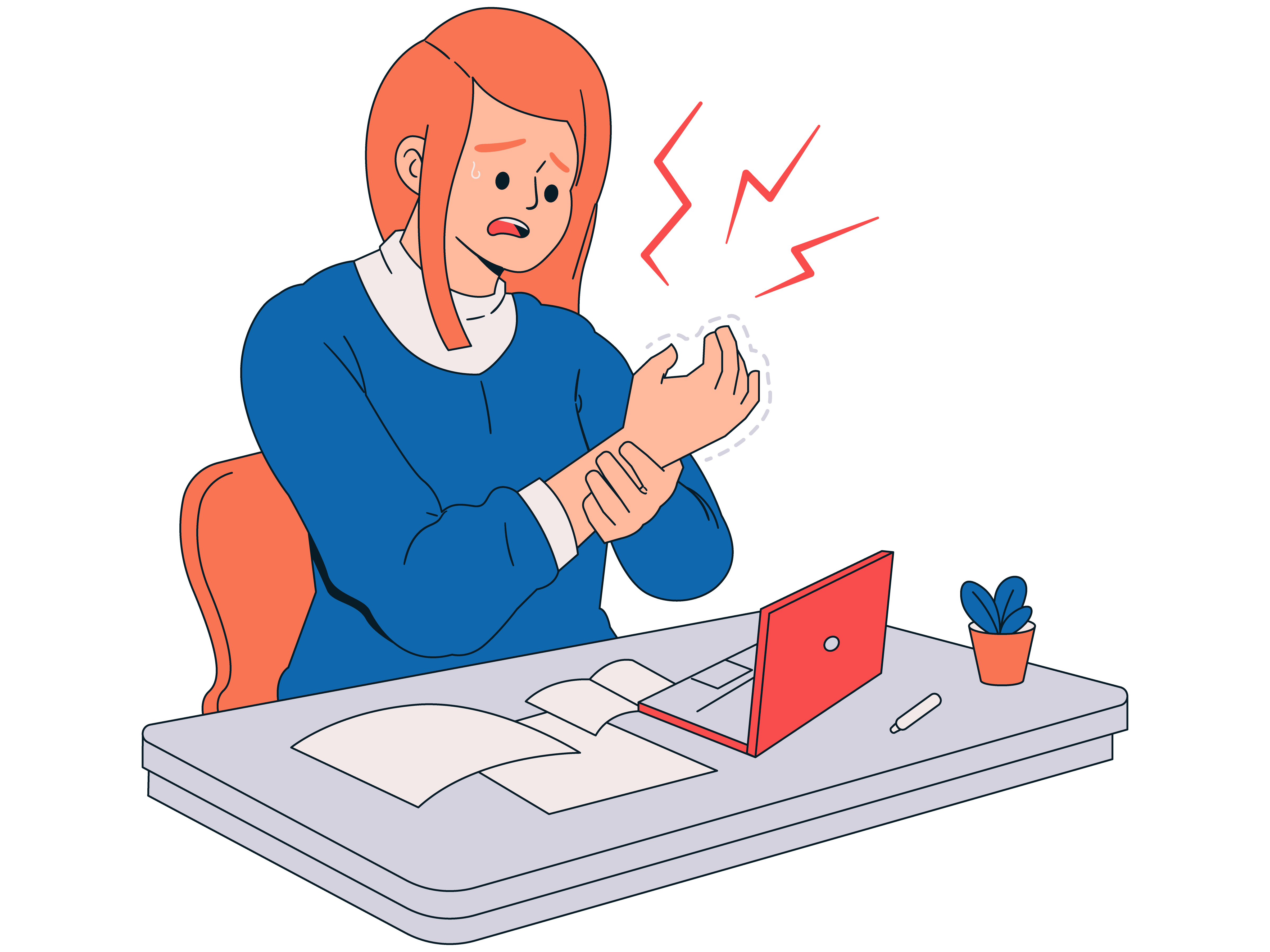 Handgelenks- und Ellenbogenbeschwerden (z. B. Mausarm)