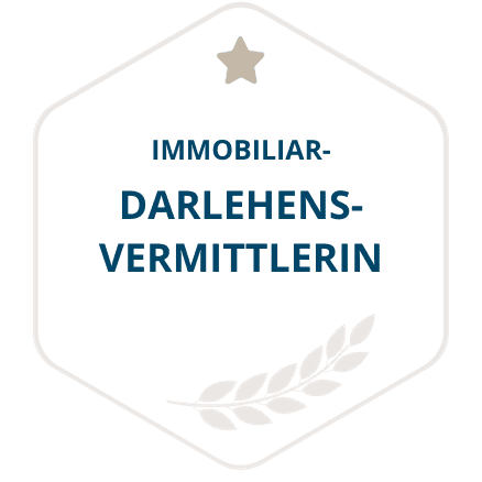 Ein Qualifikations-Siegel mit dem Titel Immobiliar-Darlehensvermittlerin.
