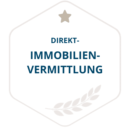 Ein Qualifikations-Siegel mit dem Titel Direkt-Immobilienvermittlung.