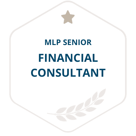 Ein Qualifikations-Siegel mit dem Titel MLP Senior Financial Consultant.