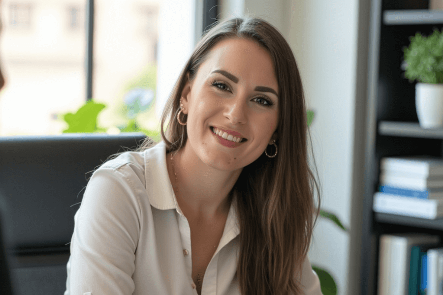 Finanzberaterin Sandra Lekarczyk im Beratungsgespräch – unabhängige Finanzplanung mit Struktur, Kreativität und persönlicher Begleitung für Akademiker*innen und Frauen.