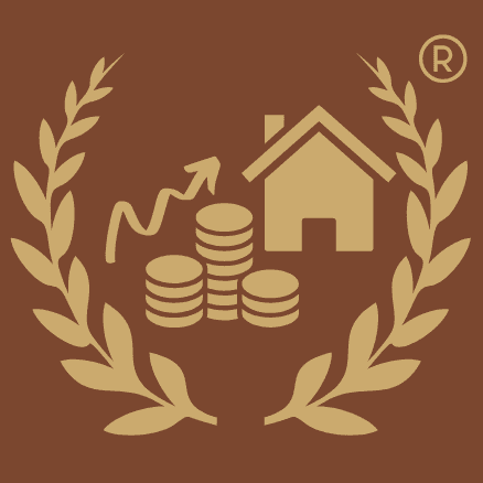 Das Icon von Sandra Katarzyna Lekarczyk zeigt den Umriss einer Münze, auf dem ein Haus und drei unterschiedlich hohe Stapel Münzen mit einem darüber liegenden, blitzartig nach oben gerichteten Pfeil geprägt sind. Rechts und links der Münze befindet sich jeweils ein Lorbeerzweig. Das Icon symbolisiert die Spezialisierung und Expertise im Bereich des Vermögensaufbaus sowie der Immobilie als Vermögensbaustein.