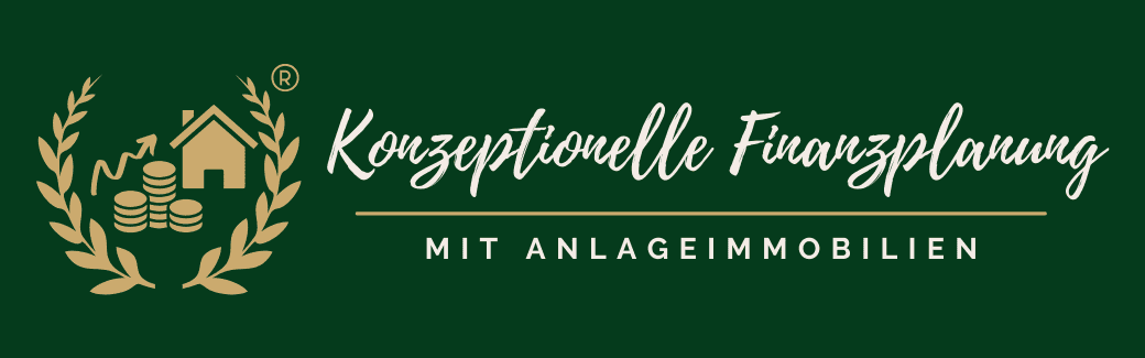Logo von Konzeptionelle-Finanzplanung.de zeigt ein goldenes Emblem mit einem Haus und Münzen, umgeben von einem Lorbeerkranz, symbolisiert vertrauenswürdige und ganzheitliche Finanzberatung.